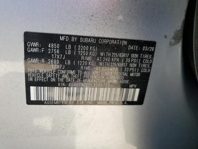 Photo 12 VIN: 4S4BTACC5L3200723 - SUBARU OUTBACK PR 