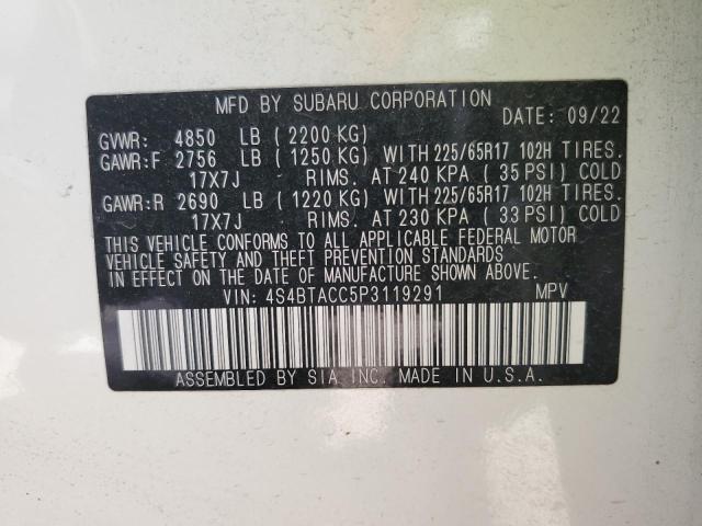 Photo 11 VIN: 4S4BTACC5P3119291 - SUBARU OUTBACK PR 