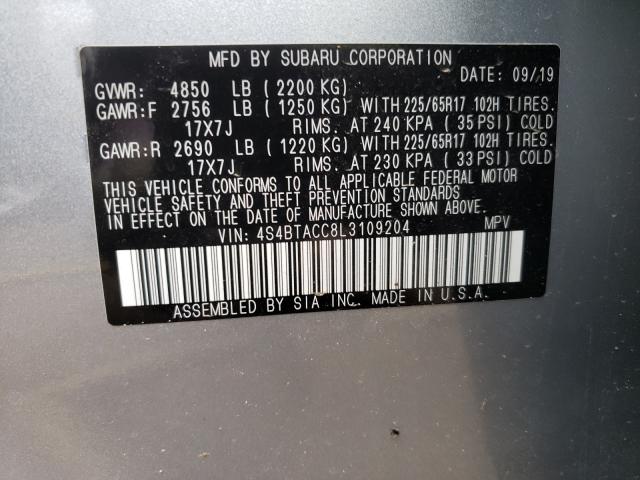 Photo 9 VIN: 4S4BTACC8L3109204 - SUBARU OUTBACK PR 