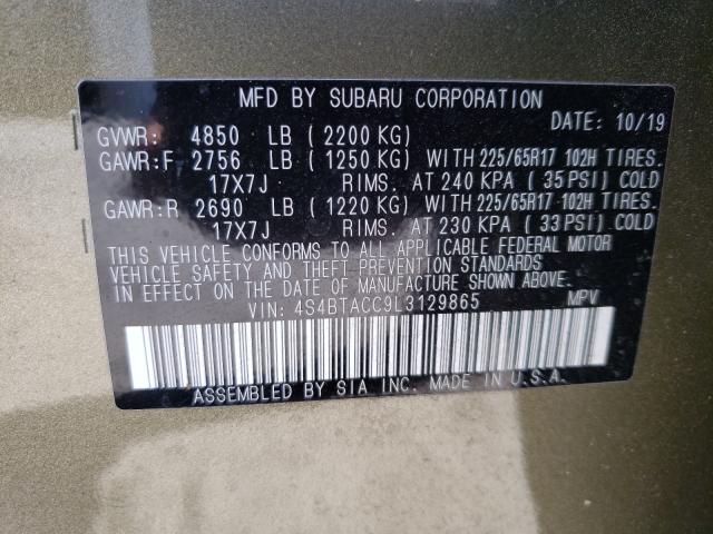 Photo 9 VIN: 4S4BTACC9L3129865 - SUBARU OUTBACK PR 