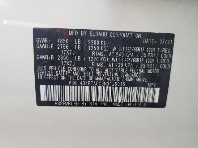 Photo 12 VIN: 4S4BTACC9N3126015 - SUBARU OUTBACK PR 