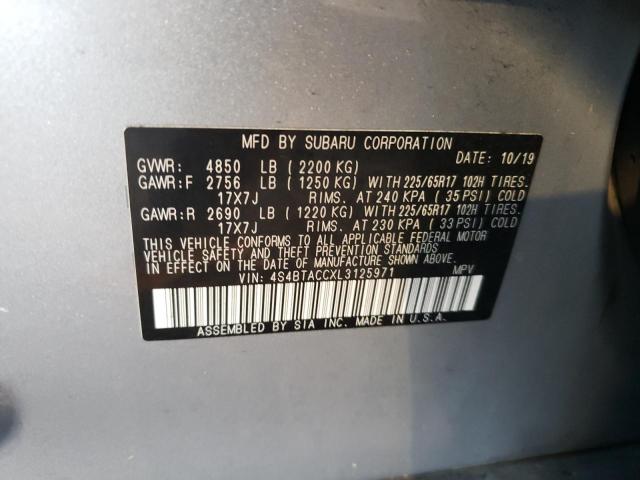 Photo 9 VIN: 4S4BTACCXL3125971 - SUBARU OUTBACK PR 