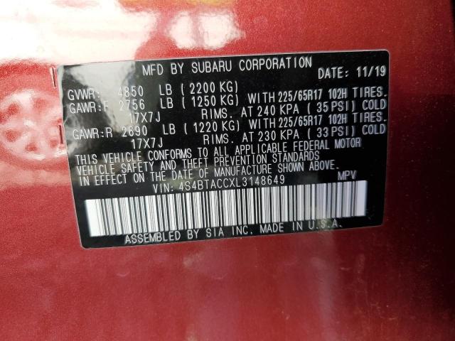 Photo 9 VIN: 4S4BTACCXL3148649 - SUBARU OUTBACK PR 