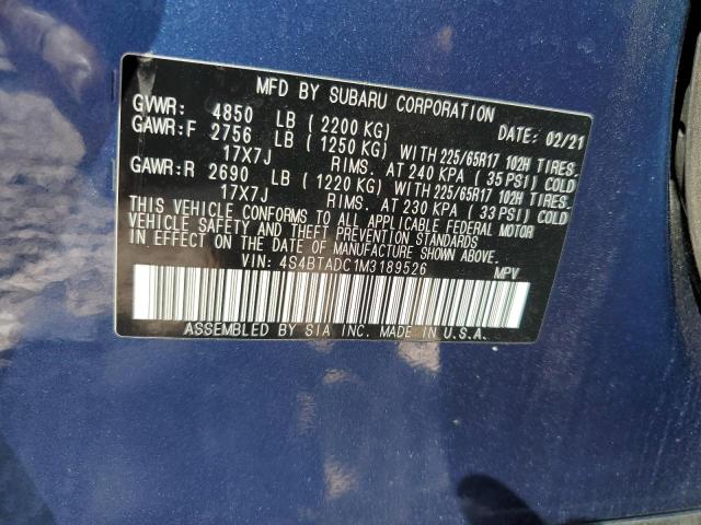 Photo 11 VIN: 4S4BTADC1M3189526 - SUBARU OUTBACK PR 