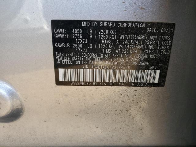 Photo 11 VIN: 4S4BTADC1M3194838 - SUBARU OUTBACK PR 