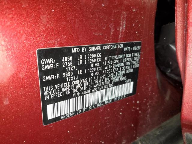 Photo 12 VIN: 4S4BTADC3M3182187 - SUBARU OUTBACK PR 