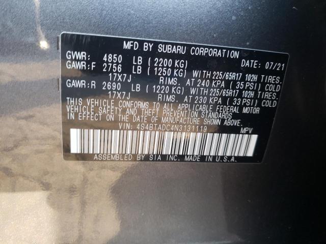 Photo 9 VIN: 4S4BTADC4N3131119 - SUBARU OUTBACK PR 