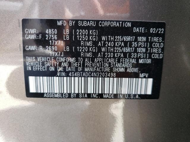 Photo 12 VIN: 4S4BTADC4N3203498 - SUBARU OUTBACK PR 