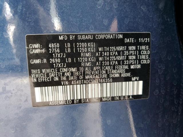 Photo 9 VIN: 4S4BTADC5N3166350 - SUBARU OUTBACK PR 