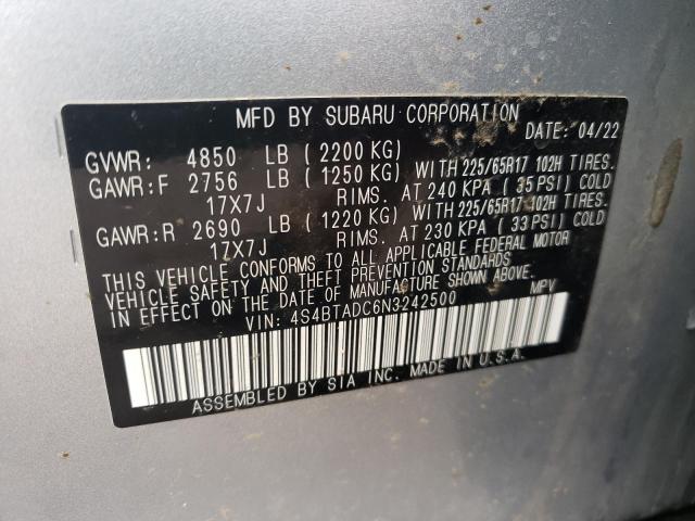 Photo 12 VIN: 4S4BTADC6N3242500 - SUBARU OUTBACK 