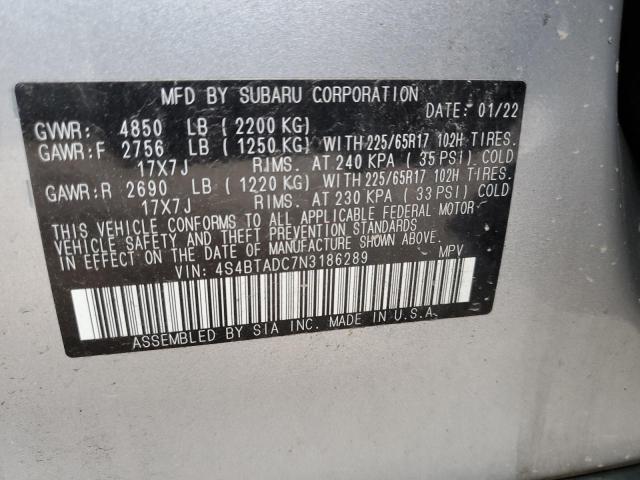 Photo 12 VIN: 4S4BTADC7N3186289 - SUBARU OUTBACK PR 