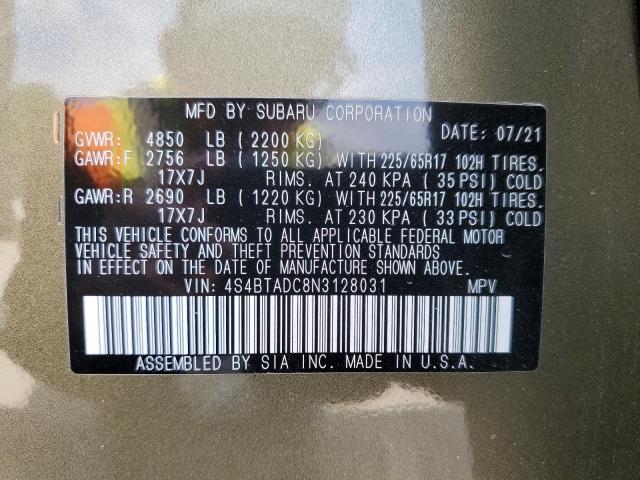 Photo 12 VIN: 4S4BTADC8N3128031 - SUBARU OUTBACK 