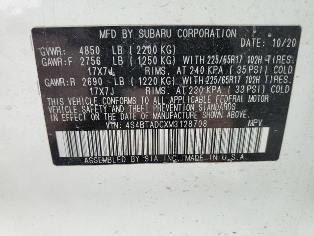 Photo 12 VIN: 4S4BTADCXM3128708 - SUBARU OUTBACK PR 