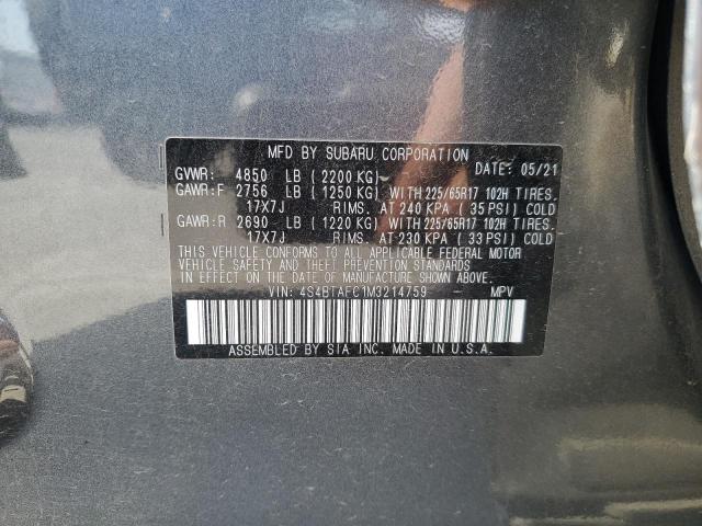 Photo 13 VIN: 4S4BTAFC1M3214759 - SUBARU OUTBACK PR 