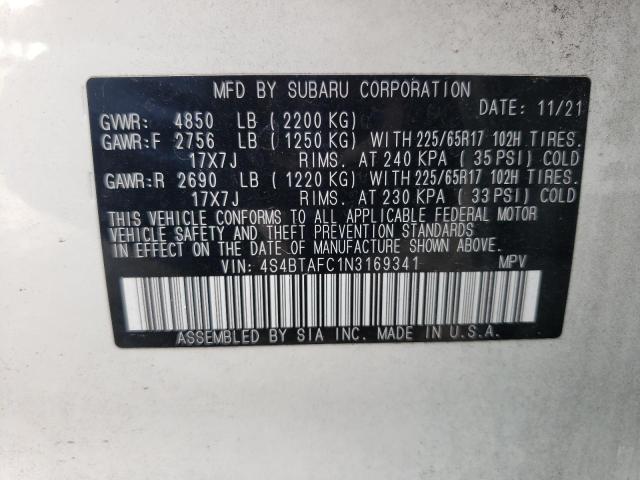 Photo 11 VIN: 4S4BTAFC1N3169341 - SUBARU OUTBACK PR 