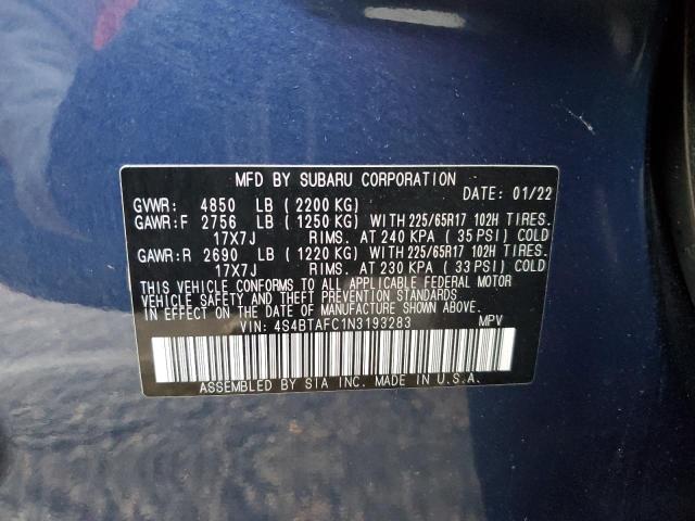 Photo 11 VIN: 4S4BTAFC1N3193283 - SUBARU OUTBACK PR 