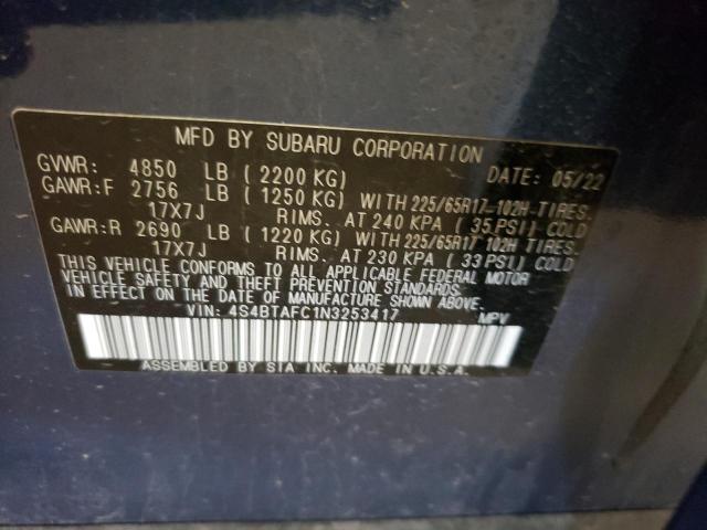 Photo 12 VIN: 4S4BTAFC1N3253417 - SUBARU OUTBACK PR 