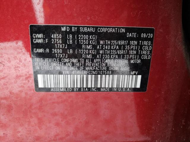 Photo 11 VIN: 4S4BTAFC2M3107588 - SUBARU OUTBACK PR 