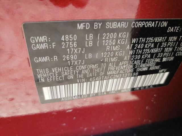 Photo 13 VIN: 4S4BTAFC2N3131598 - SUBARU OUTBACK PR 