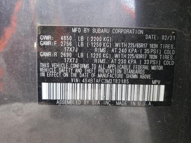 Photo 12 VIN: 4S4BTAFC3M3182185 - SUBARU OUTBACK PR 