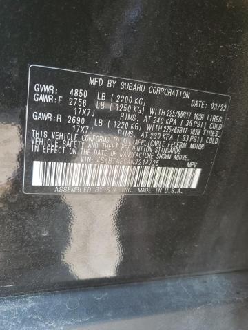 Photo 12 VIN: 4S4BTAFC4N3214725 - SUBARU OUTBACK PR 