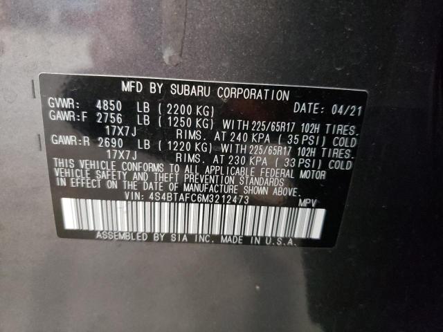 Photo 9 VIN: 4S4BTAFC6M3212473 - SUBARU OUTBACK PR 