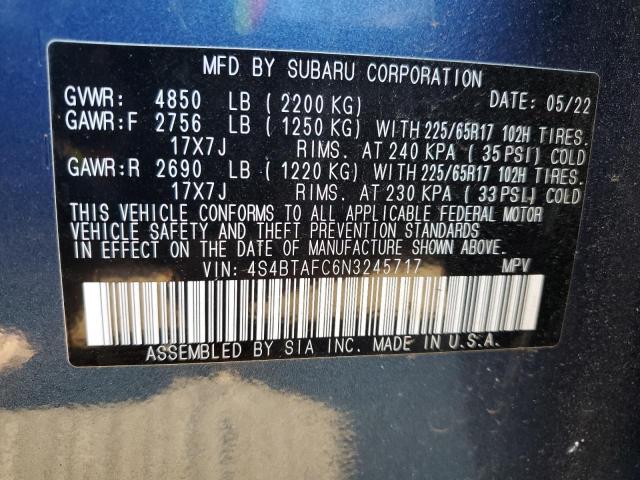 Photo 12 VIN: 4S4BTAFC6N3245717 - SUBARU OUTBACK 