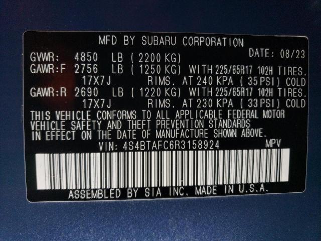 Photo 11 VIN: 4S4BTAFC6R3158924 - SUBARU OUTBACK PR 