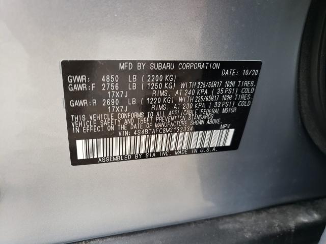 Photo 9 VIN: 4S4BTAFC8M3132334 - SUBARU OUTBACK PR 