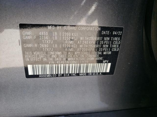 Photo 11 VIN: 4S4BTAFC8N3234699 - SUBARU OUTBACK 