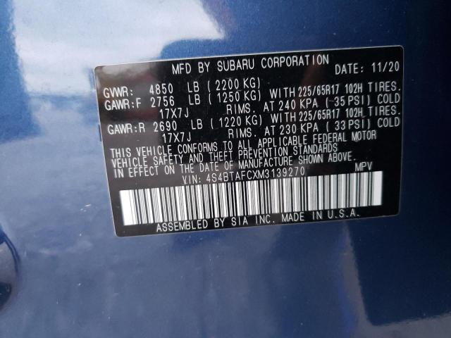 Photo 11 VIN: 4S4BTAFCXM3139270 - SUBARU OUTBACK 