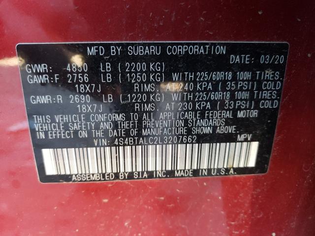 Photo 9 VIN: 4S4BTALC2L3207662 - SUBARU OUTBACK LI 