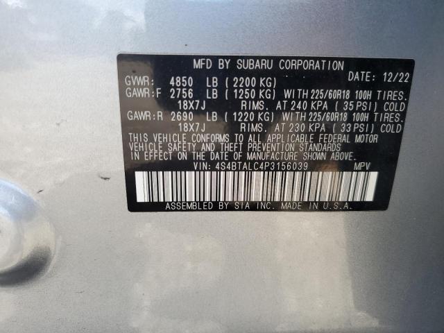 Photo 13 VIN: 4S4BTALC4P3156039 - SUBARU OUTBACK ON 