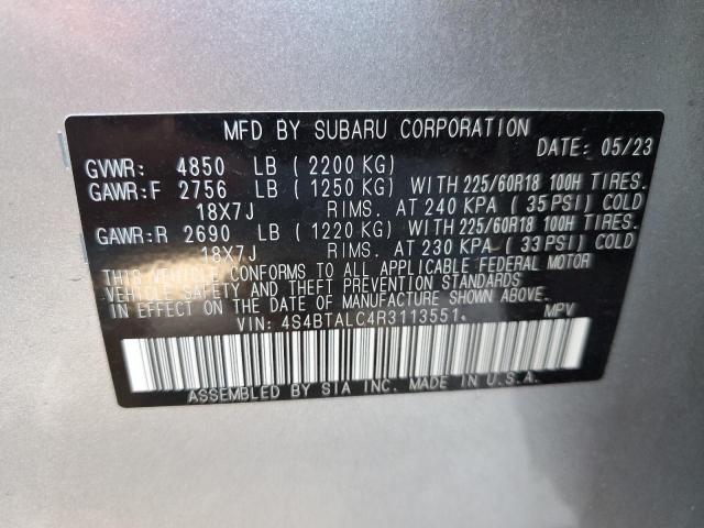 Photo 12 VIN: 4S4BTALC4R3113551 - SUBARU OUTBACK ON 