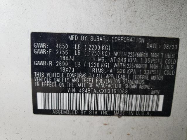 Photo 12 VIN: 4S4BTALCXR3161068 - SUBARU OUTBACK ON 