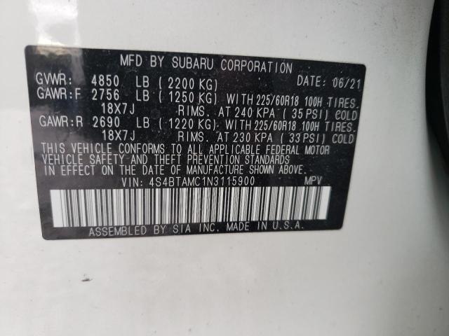 Photo 9 VIN: 4S4BTAMC1N3115900 - SUBARU OUTBACK LI 