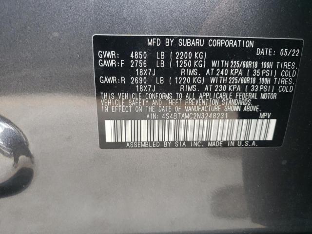 Photo 12 VIN: 4S4BTAMC2N3248231 - SUBARU OUTBACK 