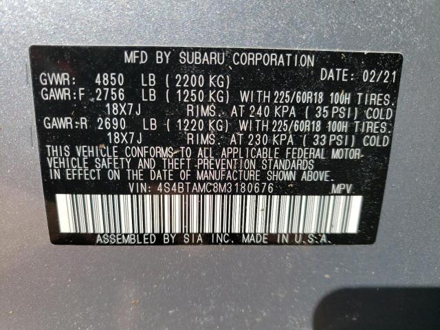 Photo 12 VIN: 4S4BTAMC8M3180676 - SUBARU OUTBACK 