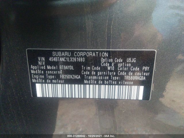 Photo 8 VIN: 4S4BTANC1L3261693 - SUBARU OUTBACK 