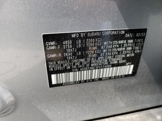 Photo 11 VIN: 4S4BTANC1P3174866 - SUBARU OUTBACK 