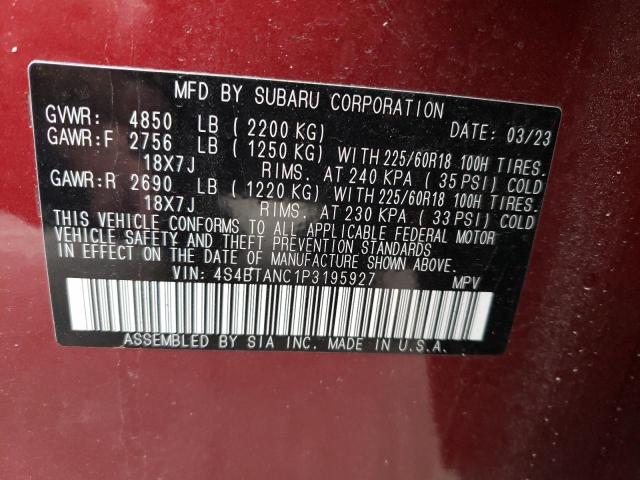 Photo 13 VIN: 4S4BTANC1P3195927 - SUBARU OUTBACK 