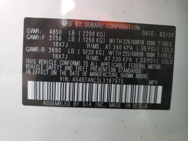 Photo 9 VIN: 4S4BTANC2L3187975 - SUBARU OUTBACK LI 