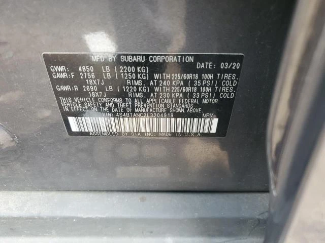 Photo 11 VIN: 4S4BTANC2L3204919 - SUBARU OUTBACK LI 