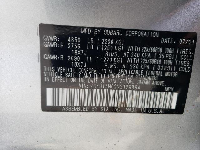 Photo 12 VIN: 4S4BTANC2N3129884 - SUBARU OUTBACK LI 