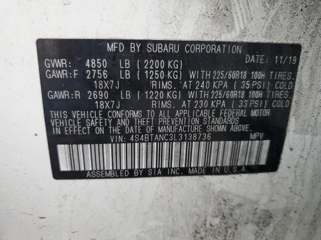 Photo 12 VIN: 4S4BTANC3L3138736 - SUBARU OUTBACK 