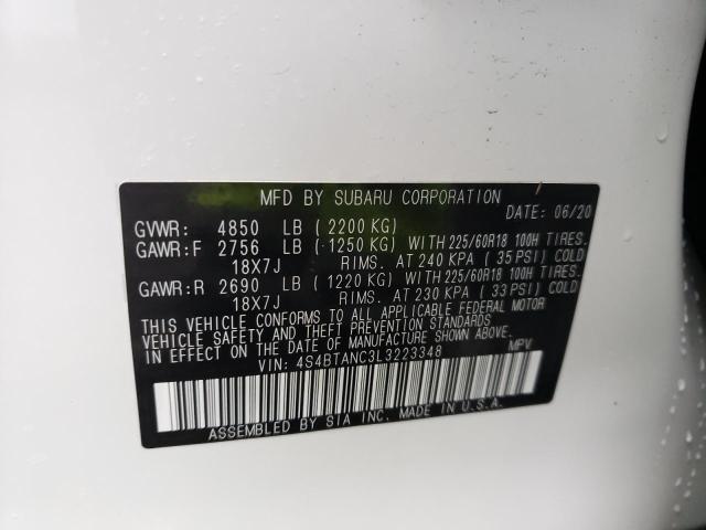 Photo 12 VIN: 4S4BTANC3L3223348 - SUBARU OUTBACK LI 