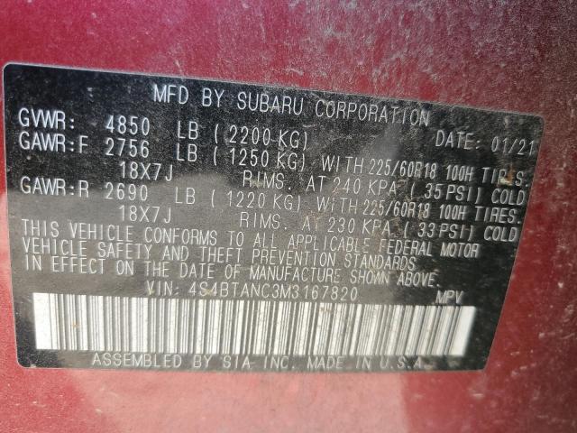 Photo 12 VIN: 4S4BTANC3M3167820 - SUBARU OUTBACK LI 