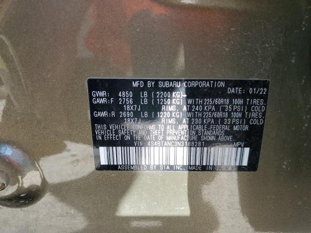 Photo 12 VIN: 4S4BTANC3N3188281 - SUBARU OUTBACK LI 