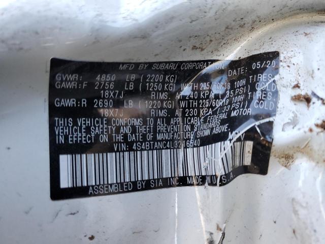 Photo 9 VIN: 4S4BTANC4L3216540 - SUBARU OUTBACK LI 