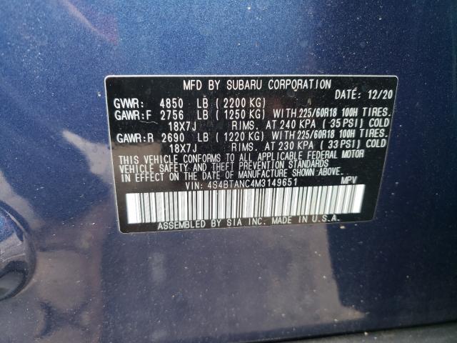 Photo 9 VIN: 4S4BTANC4M3149651 - SUBARU OUTBACK LI 